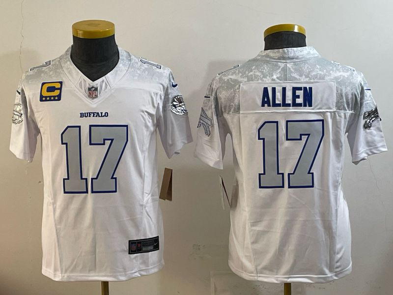 Youth 2025 Buffalo Bills #17 Allen white 5th generation Throwback Nike Limited NFL Jersey style 04